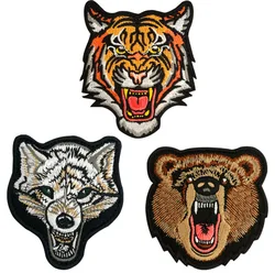 Patch Animal Tiger Iron on Patches for Fabrics Sports Shoes Patch Anime Stickers & Patches Clothing Clothes Embroidered