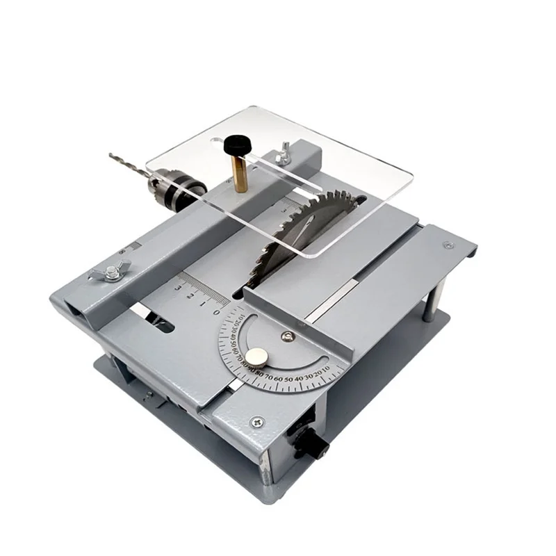 96W Mini Table Saw Multifunction Cutting Tool Aluminum Alloy Frame Pure Copper Motor Adjustable Speed Electric Table Saw