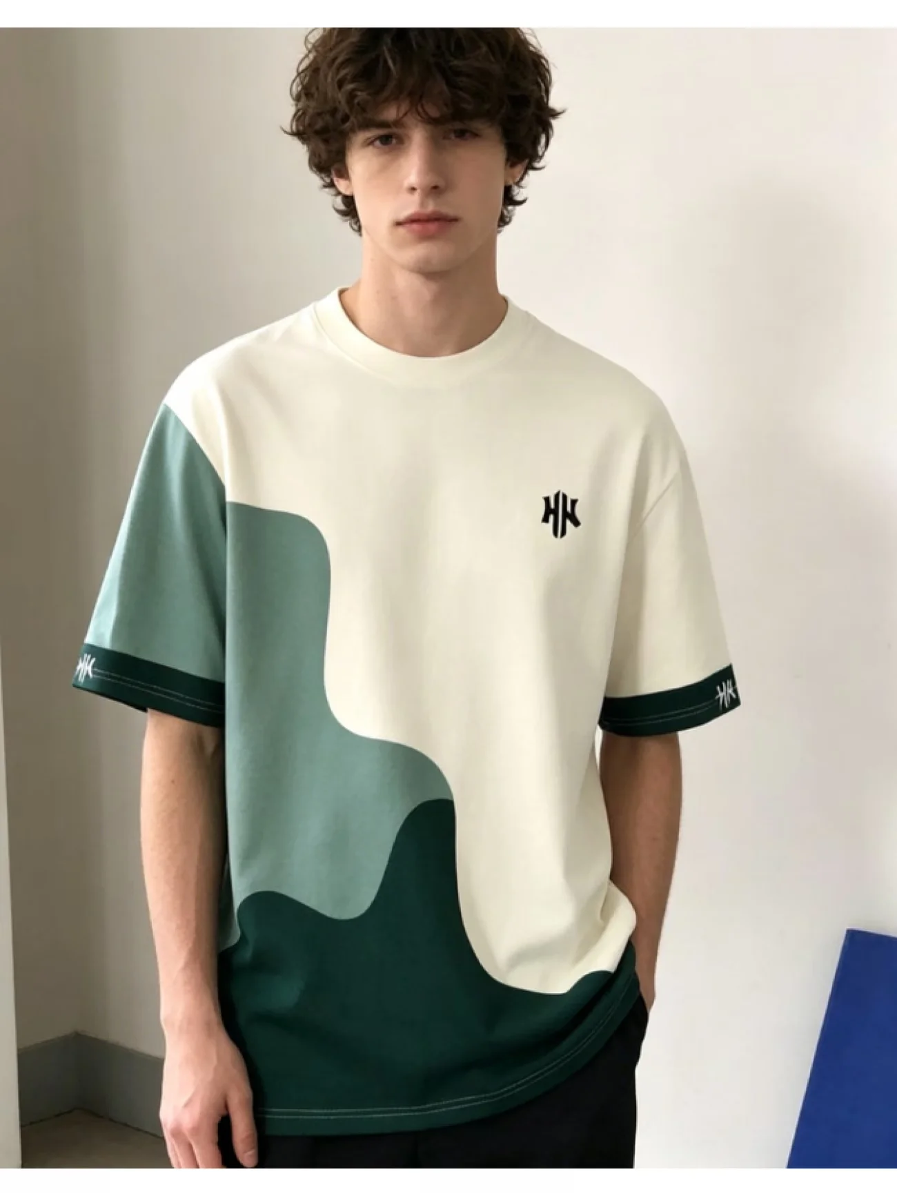 Men Crew Neck Short Sleeve T-Shirt Color Block Vertical Stripe  Print Casual Daily