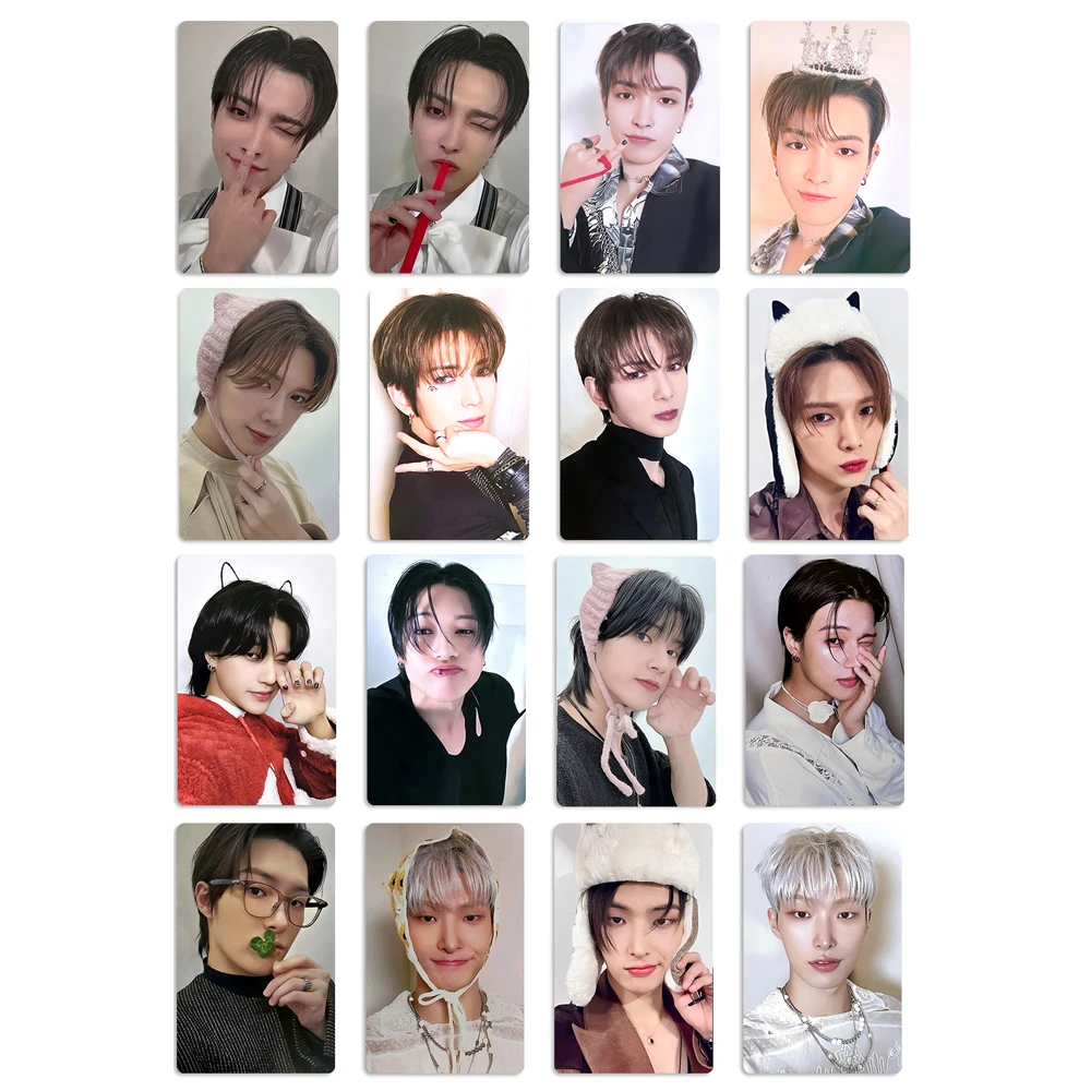 Wholesale ATEEZ Charm Character Cosplay Double Sides Glossy Cards Yeosang Yunho Mingi San Selfie Photocards Fans Collectibles