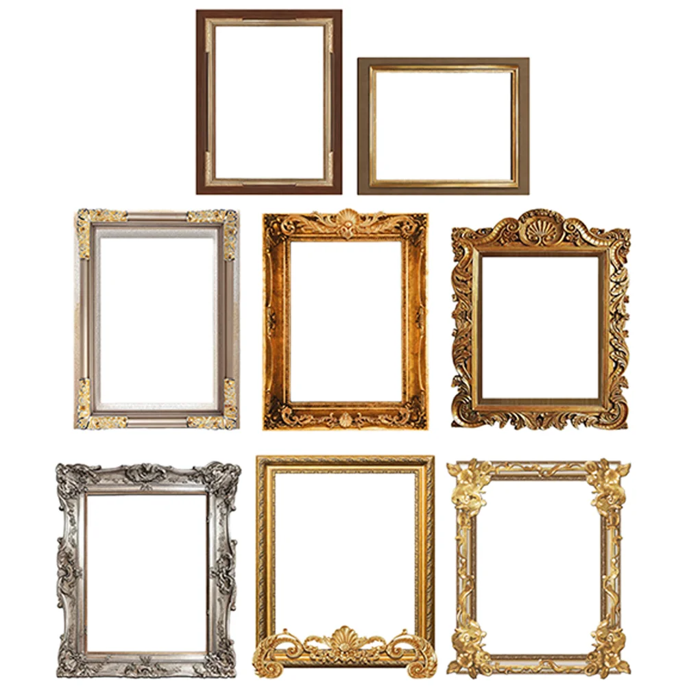 

8 Pcs Photo Frame Wall Stickers Picture Frames Decor Dried Flowers Pvc DIY and Poster