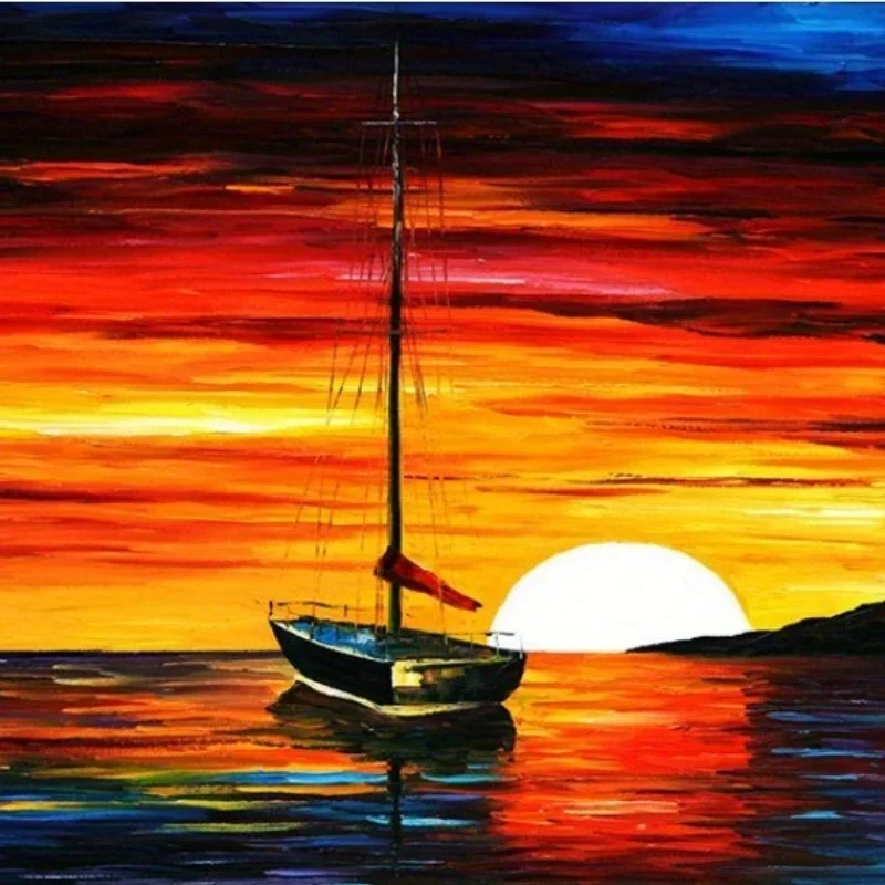 

Adult 1000 Pieces Wooden Puzzle Sunset and Boat Jigsaw Famous Oil Painting Home Decor Christmas Birthday Gifts Leisure Toys