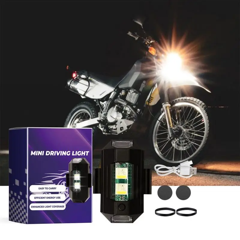 Rechargeable Light For Motorcycle LED Grille Light Front Bumper Floodlight For Motorcycle Safe Night Riding Light With High