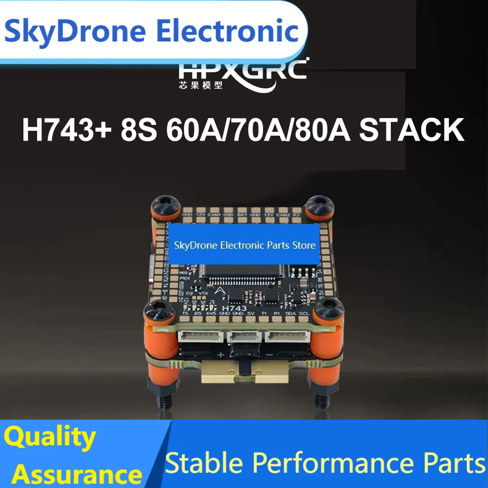 SkyDElHPXGRC H743 Flight Controller ICM42688P With 60A/70A/80A 4in1 Brushless ESC Stack 30.5x30.5mm For For Freestyle Racing Dro