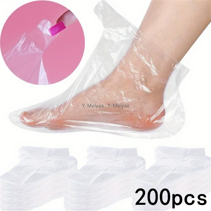 Bolsas desechables para pies, cubiertas de SPA de desintoxicación, película de plástico PE para pies, previene la infección, herramientas de pedicura para el cuidado de los pies agrietados, 100/200 Uds.