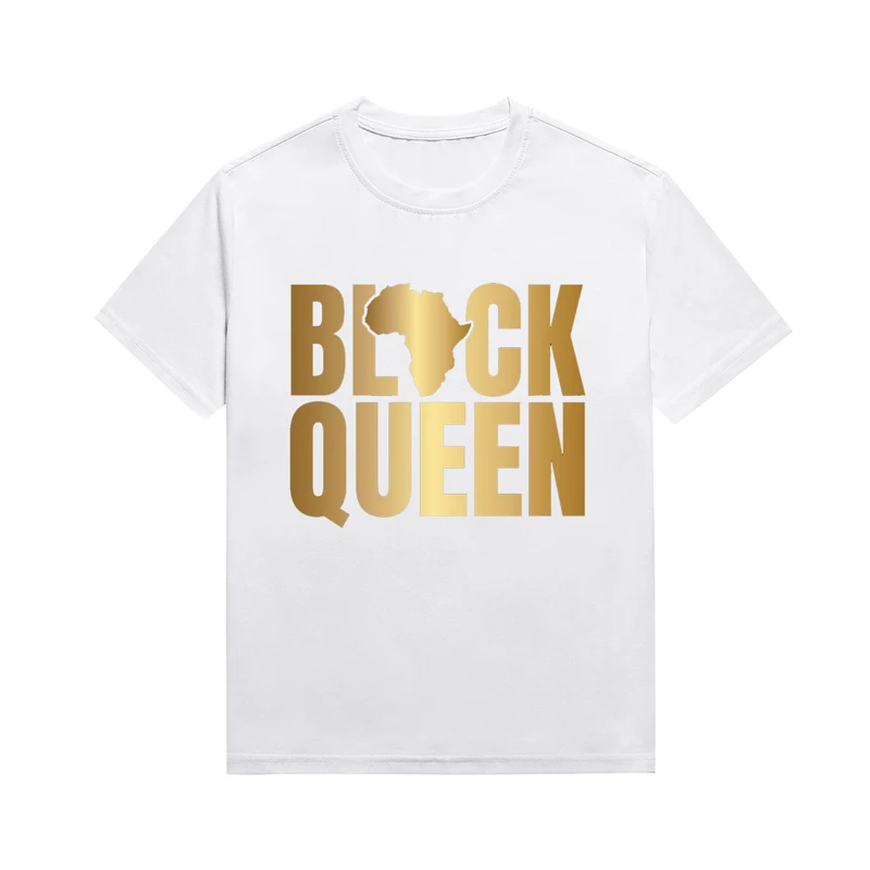 Black Queen Melanin Slogan Women T Shirt Summer Harajuku Tops Casual Basic Tees Custom Cotton T Shirts