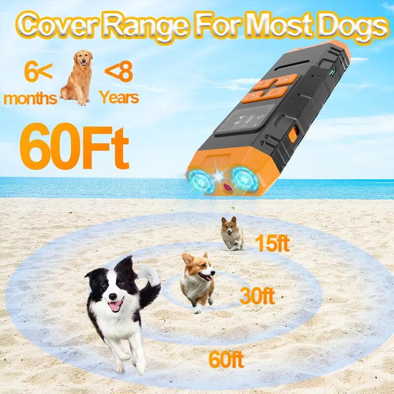 

New Ultrasonic Pet Dog Training Device with COB Lighting Lamp Anti-barking Device Outdoor Dog Repellent