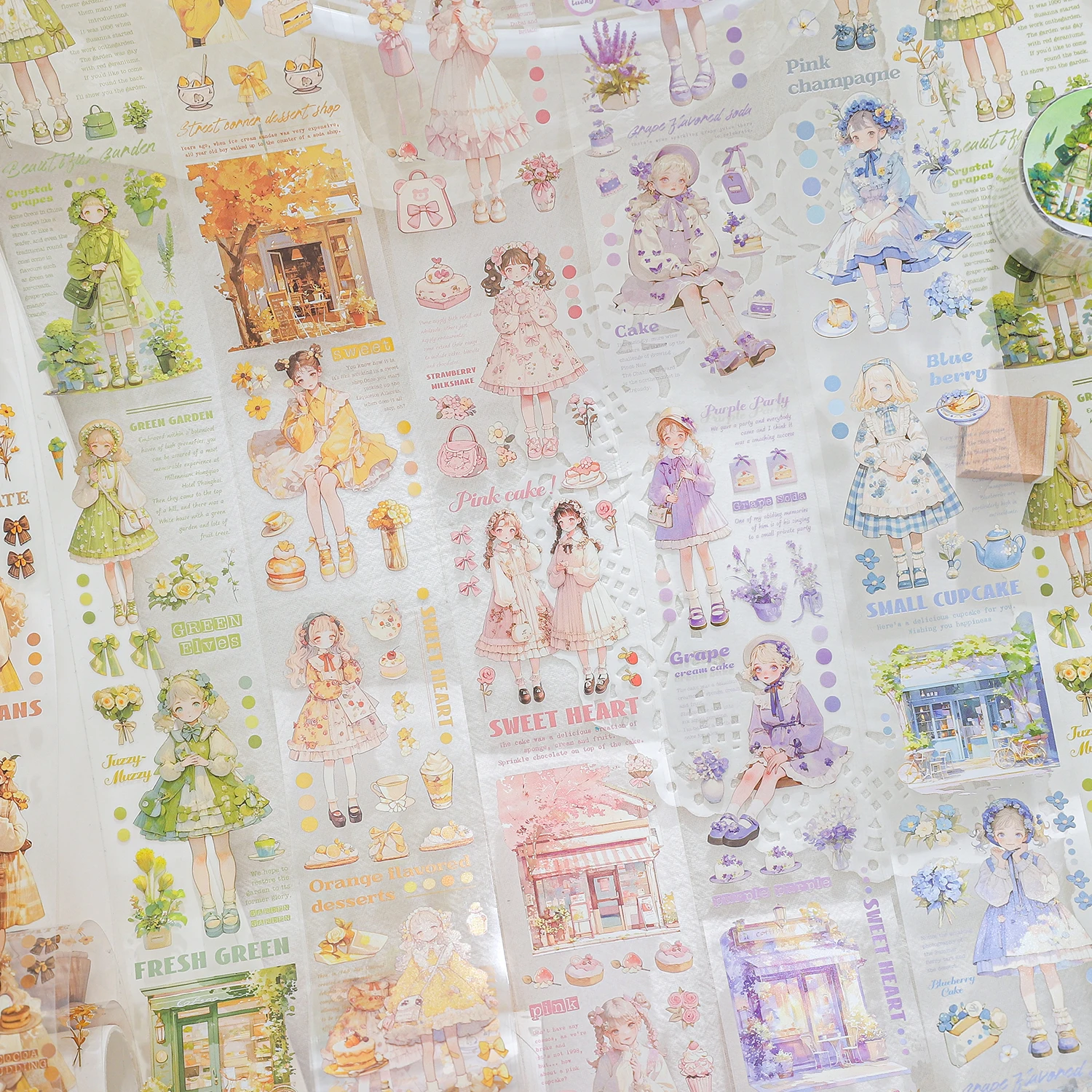 

200cm/Roll Cartoon Character Stickers Making Tapes School Scrapbook Stickers DIY Decor Planner Aesthetic Stationery