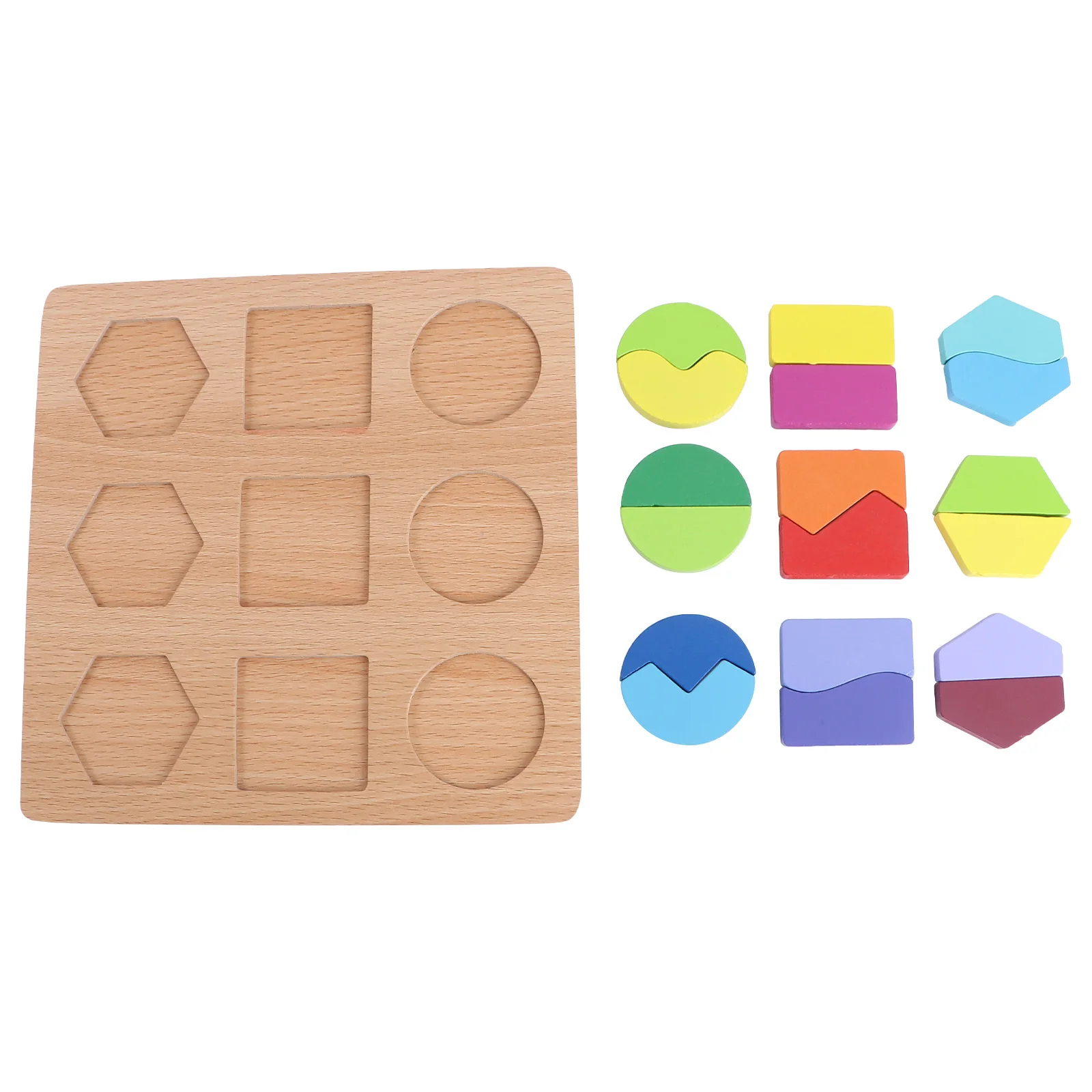 Panneau de forme en bois, Puzzle géométrique, jouet mathématique tridimensionnel pour enfants, Puzzle en bambou pour enfants