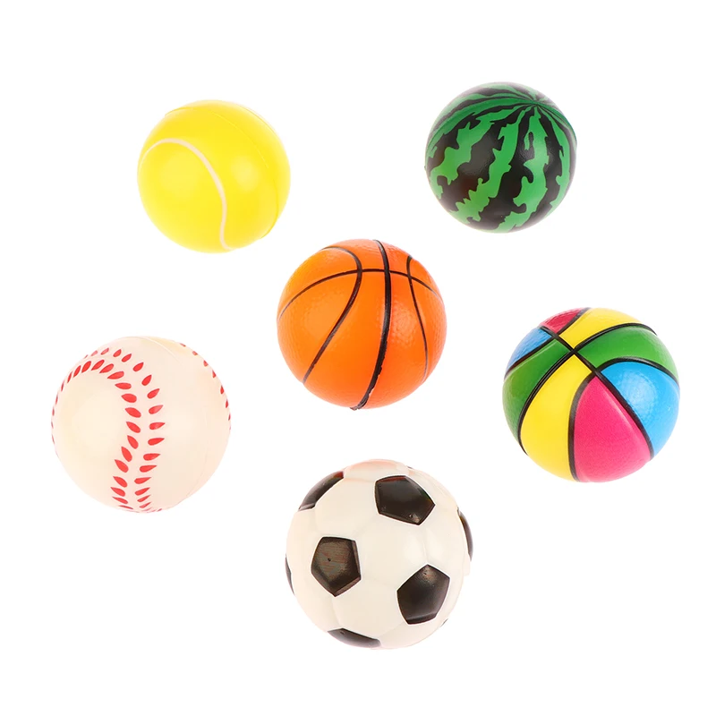 2pcs 6cm Football Basketball Baseball Tennis Training Bouncy Wrist Band Rubber Ball Elastic String Rebound Finger Exercise Sport