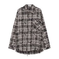 Japanese Fashion Retro Checkered Long Sleeved Shirt for Men Spring Autumn Men's Harajuku Loose Casual Shirt Jacket Coats Y2k