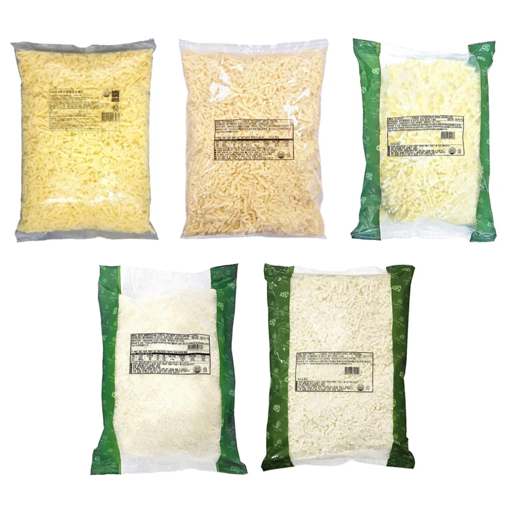 Queso Mozzarella Mk 2.5kg 100% Natural, 5 Tipos de Opciones para Elegir, Queso Rallado para Pizza, Queso Comercial, Queso de Imitación