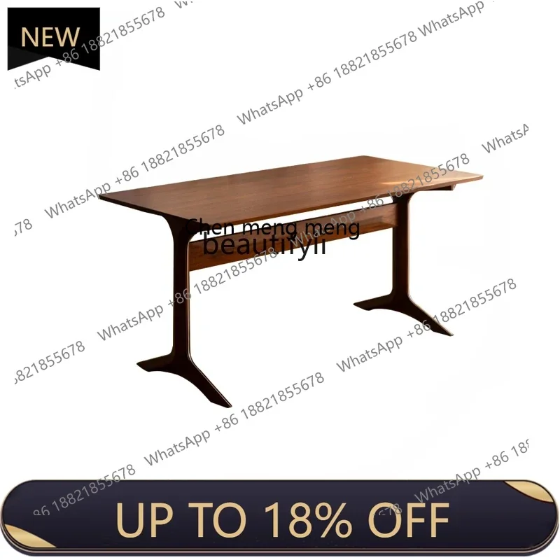 

P178 Retro Solid Wood Dining Table Antique Style Household Restaurant Dining Rectangular Tea Desk