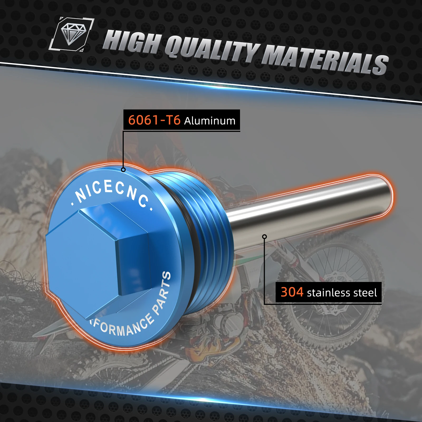 NICECNC For Husqvarna FE 250 FE350 FE450 FE501 FC250 FC FE FS FX 250 350 450 501 2014-2026 Left Filter Magnetic Oil Drain Plug