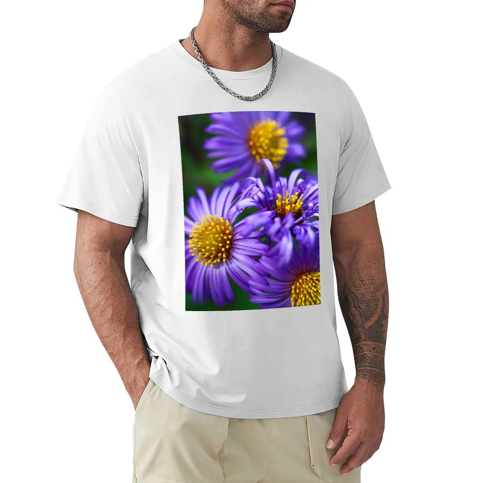 Wild & Beautiful Fall Aster T-Shirt summer tops summer clothes plus size tops quick drying Men's t-shirt