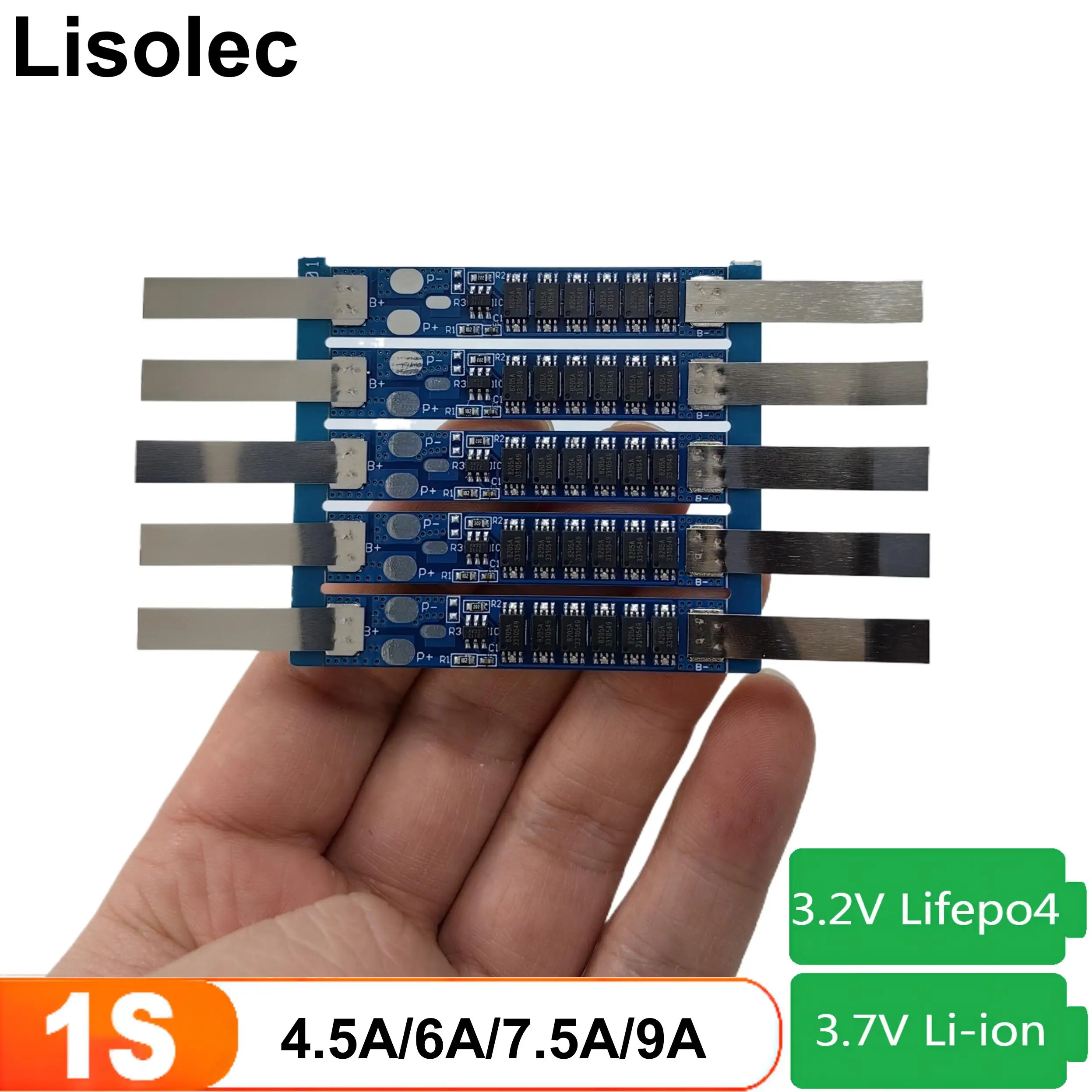 Placa de carga Lifepo4 BMS 1S 4.5A 6A 7.5A 9A, placa de circuito de protección, módulo 3,2 V 18650 32650, controlador de carga de batería Pcm