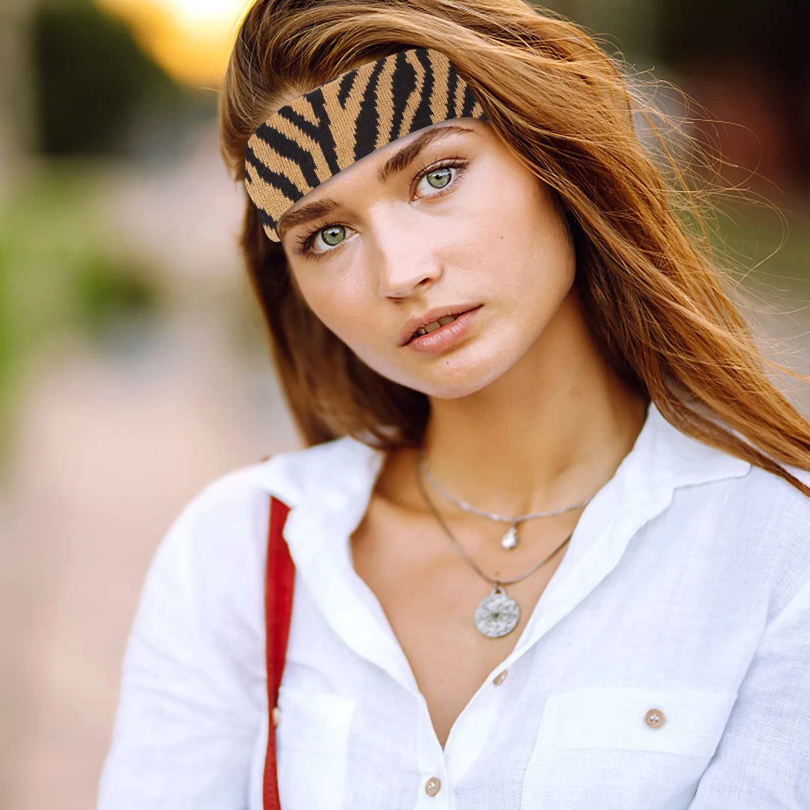 

1Pcs Zebra Print Elastic Headband Vintage Knitting Hair Wrap Stretchy Printed Hair Accessories Decorative Headwear for Dressing