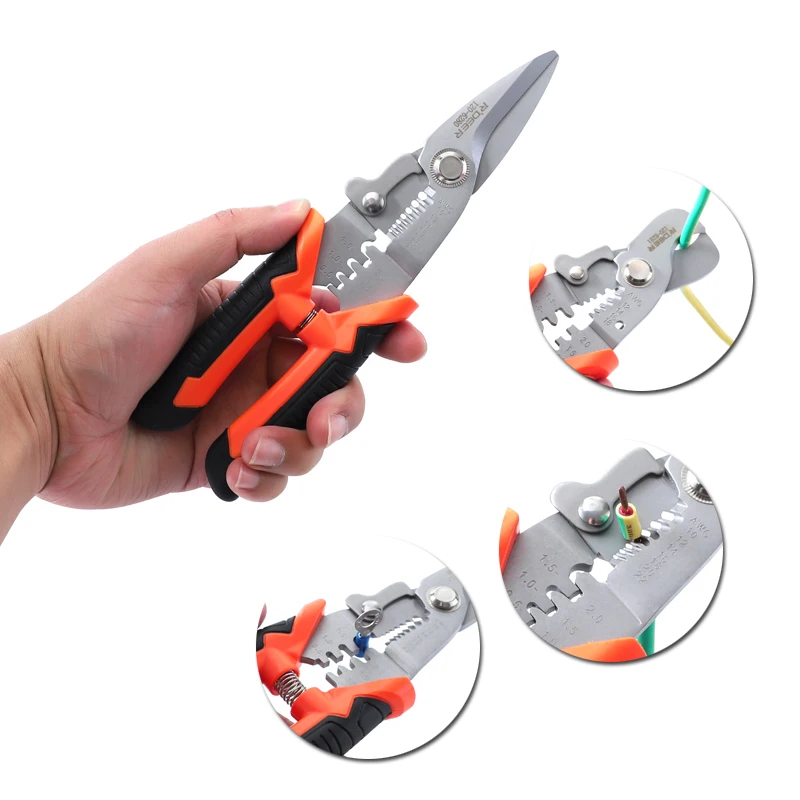 Wire Stripper CR-V Professional Electrician Pliers Wire Cutters Multitool Copper Pipe Crimping Pliers for Electrician Hand Tools