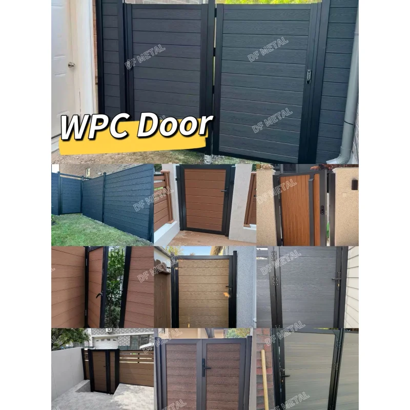custom.DF Popular Wood Plastic Composite Garden Fence Panel Aluminum Post Outdoor Decoration Privacy Slat Wall WPC Fence - view 2