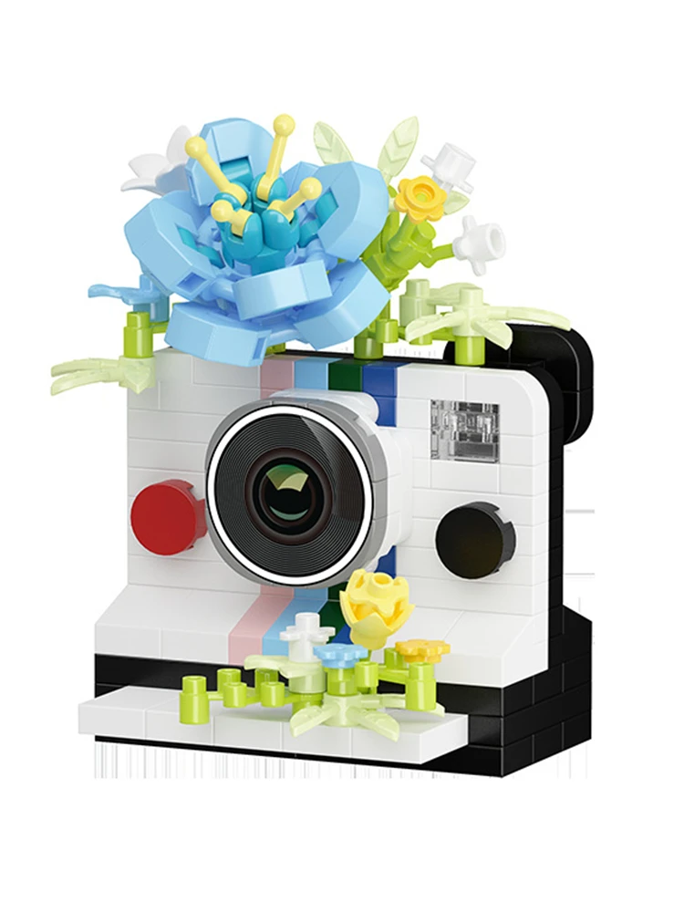 SLR Camera Spiegel Bloem Model Bouwsteenset - Creatief Trendy Ornament Educatief Speelgoed voor Kinderen Cadeau - afbeelding 2