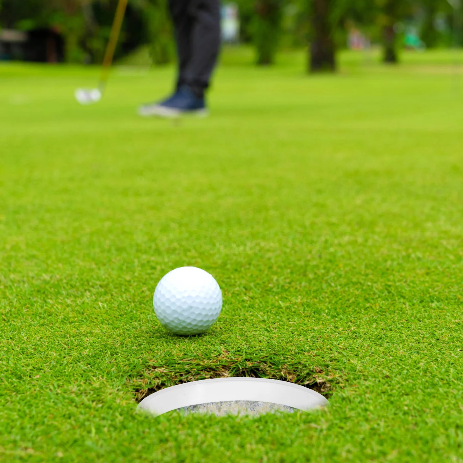 

5Pcs Hole Rings Plastic Durable Round Protective Golf Hole Rings Improve Visibility Stability for Outdoor Practice