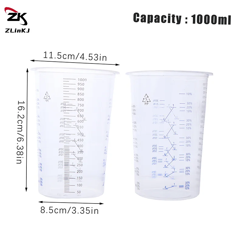 (ZYDD01) 10Pcs 600ML/1000ML Paint Mixing Calibrated Cup Disposable Plastic Cups For Accurate Mixing Of Paints And Liquids