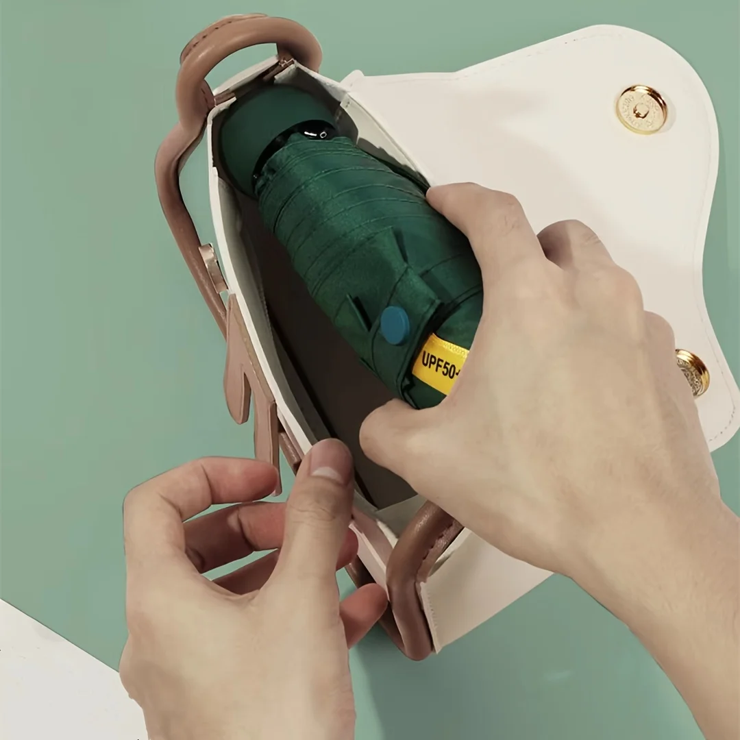 1 قطعة مظلة صغيرة خفيفة الوزن 5 أضعاف ، مظلة سفر مدمجة مقاومة للرياح ، تصميم متين ، محمولة للتنقل ، المكتب ، الاستخدام اليومي #6