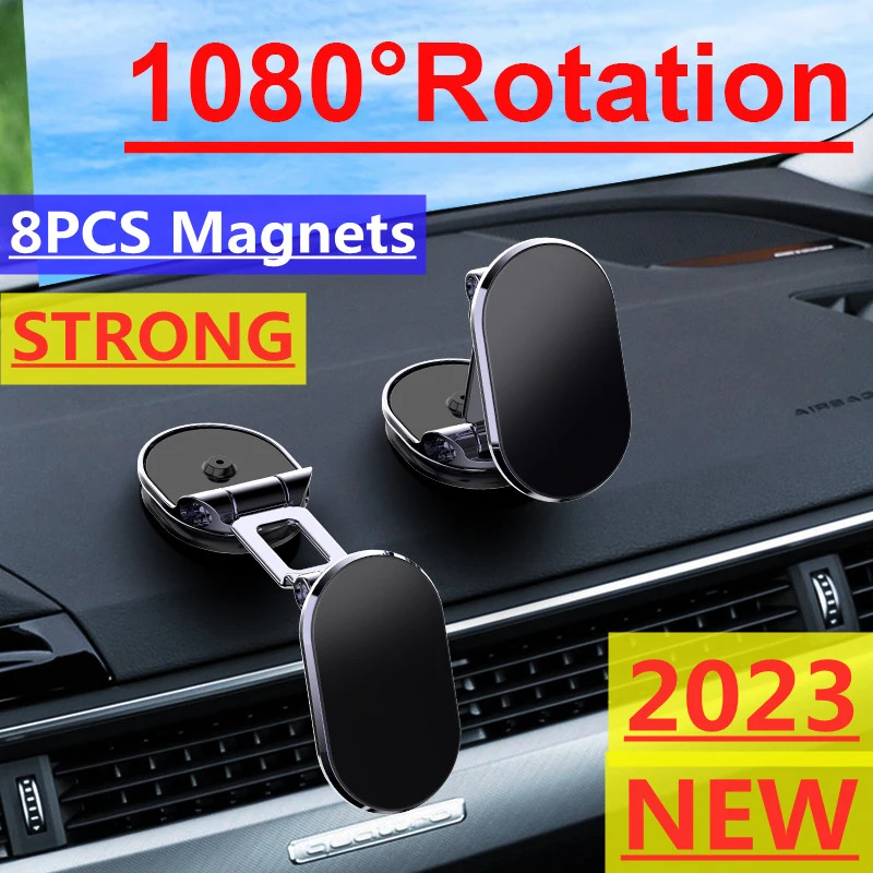 1080 ° Draaibare Magnetische Auto Telefoon Houder Magneet Smartphone Ondersteuning Gps Opvouwbare Telefoon Beugel In Auto Voor Iphone Samsung Xiaomi