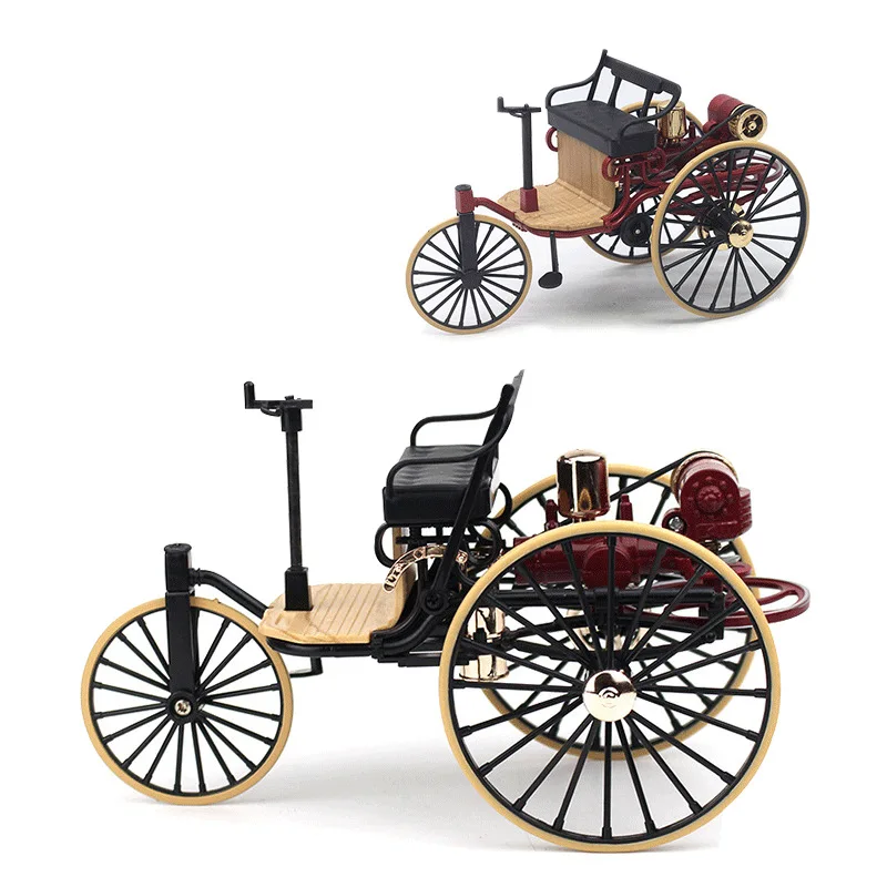새로운 1Pc 1:12 1886 빈티지 클래식 자동차 No.1 합금 자동차 모델 시뮬레이션 세발 자전거 어린이를위한 장난감을 당겨 선물 컬렉션 A04