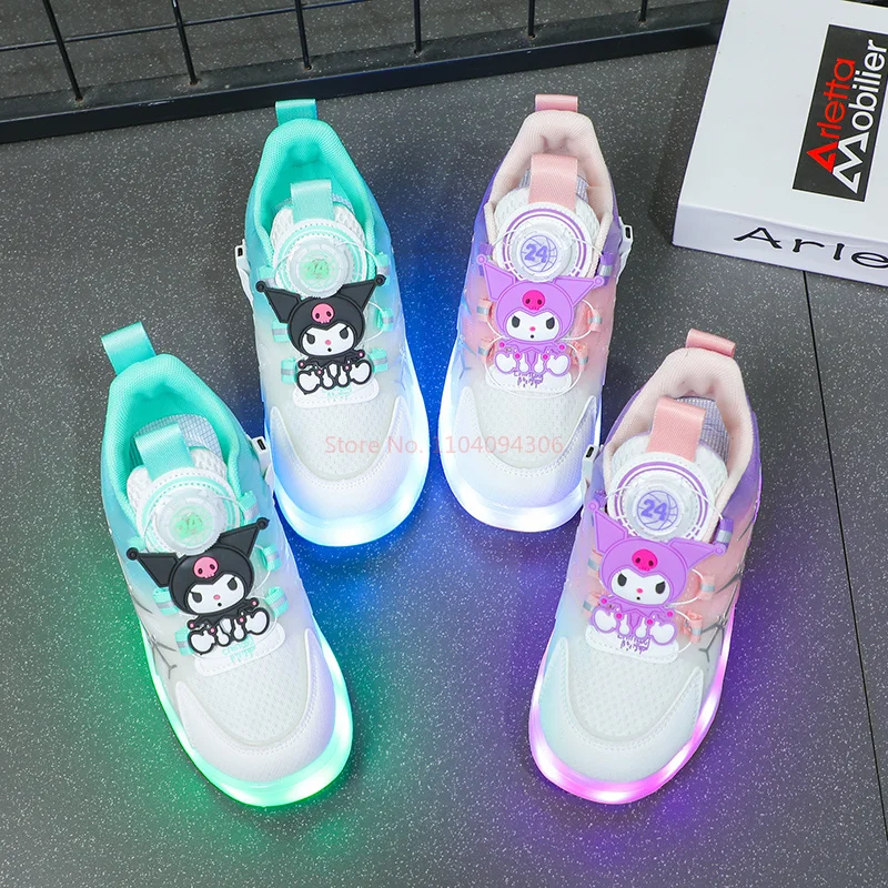 2024 Hot Sale Hello Kitty Sanrio Kuromi Stitch Heelys Child Cute Roller Skates Kuromi Sports Skates Flashing Light Girls Gifts