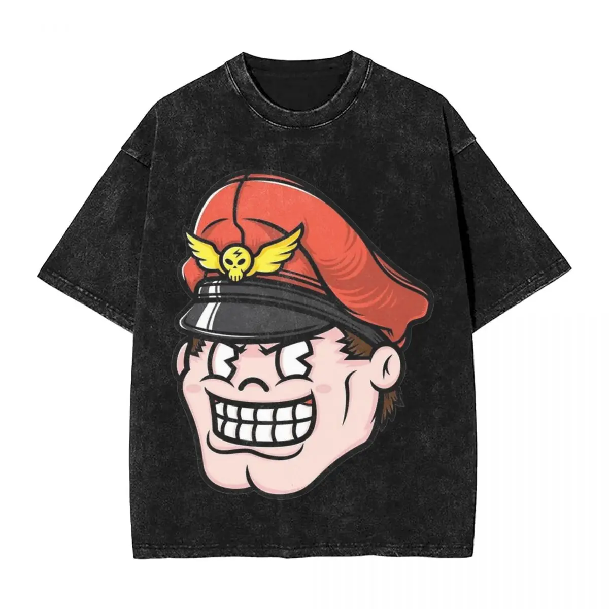 Washed T Shirts Cute M Bison Street Fighters Hip Hop Vintage T-Shirt Oversize Streetwear Tees Printed Tops Men Women Tops