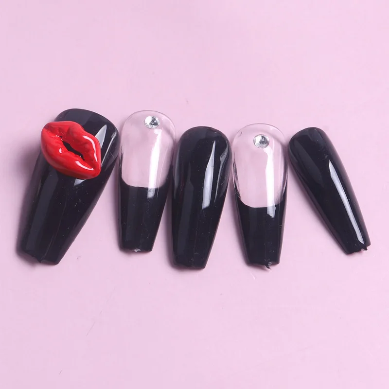 TSZS dijes de uñas de labios rojos Sexy, joyería DIY, decoraciones de Arte de aleación 3D Nial, accesorios Kawaii de manicura de moda, 10 piezas por lote