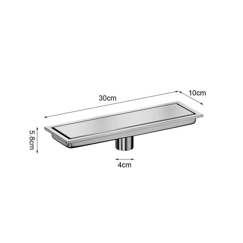 1pcs 304 stainless steel invisible long floor drain, hidden extended floor drain bathroom