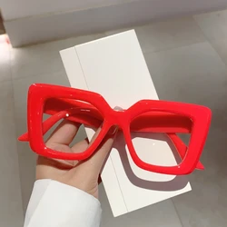 KAMMPT Polygon Big Frame Punk Eyeglasses for Women Candy Color Fashion Stylish Vintage Glasses Men Trend Brand Design Eyewear