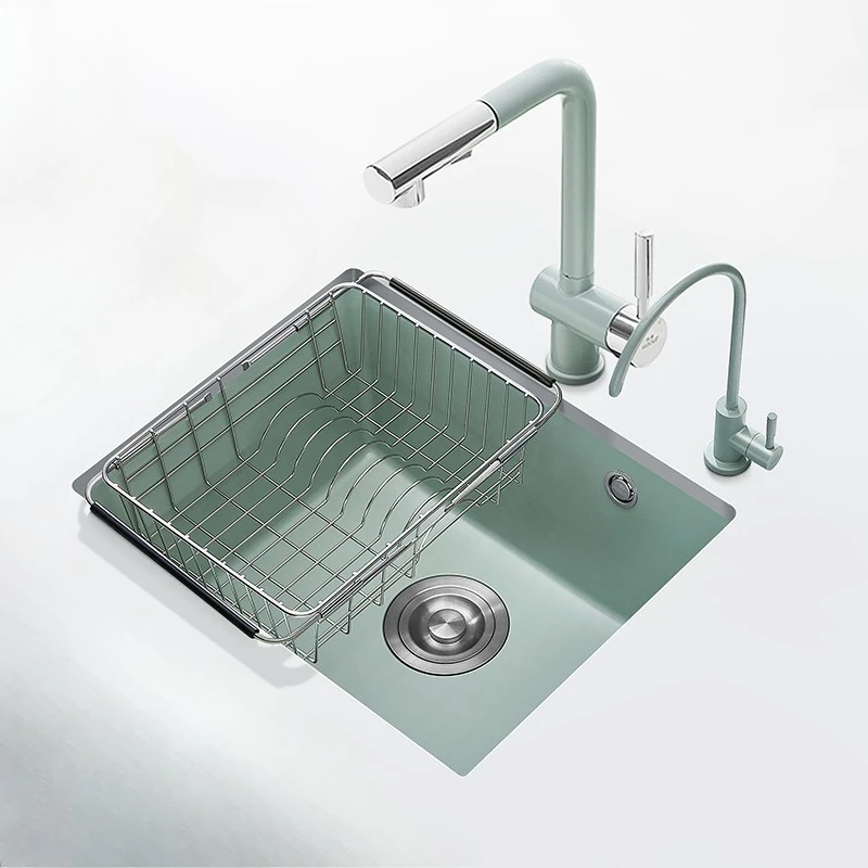 

Kitchen quartz stone sink, small white and black single sink, vegetable sink