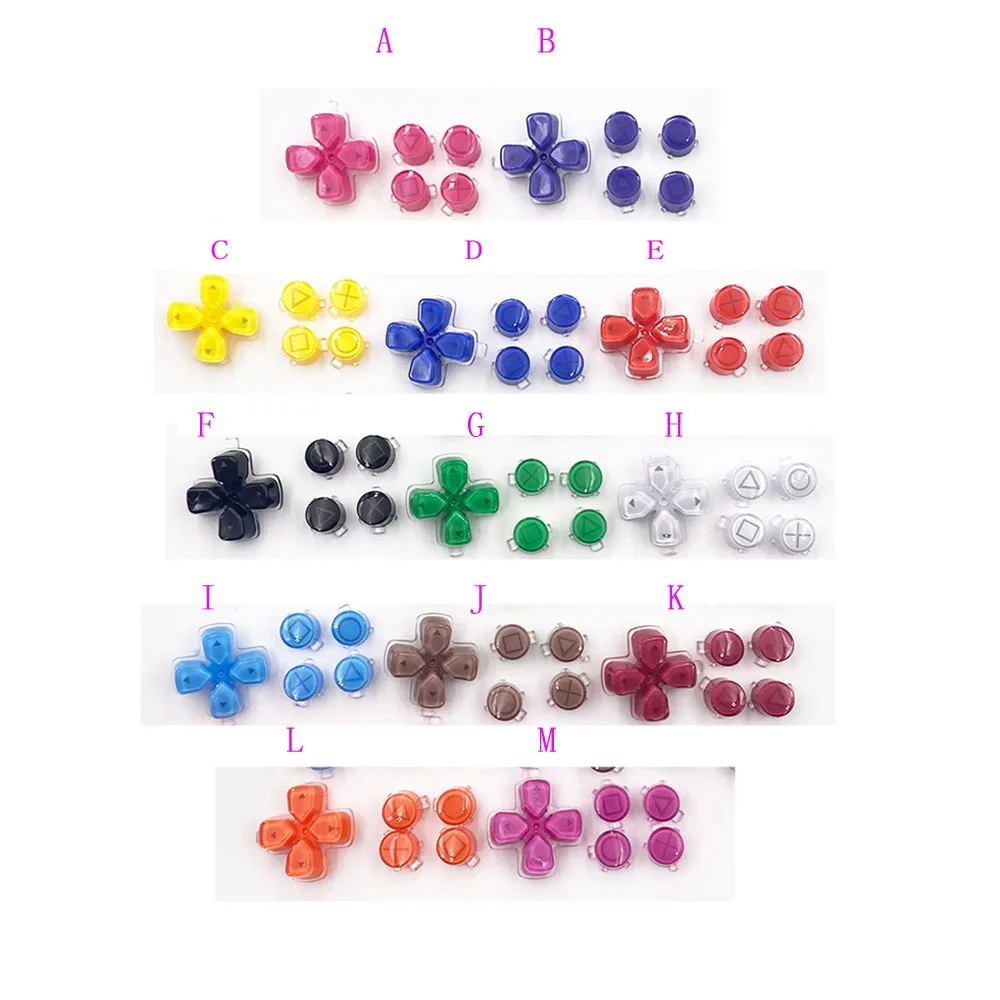 Replacement Plastic Crystal Buttons ABXY D Pad Direction Key Kit For PlayStation 5 PS5 Controller