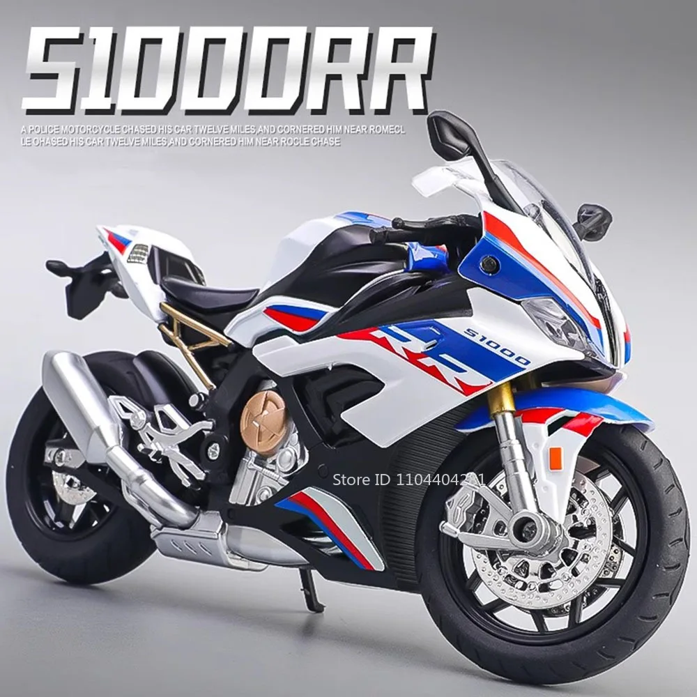 1:12 Kawasaki 400H2R S1000RR Modell Motorrad Spielzeug Legierung Diecast Auto Vorderrad Lenkung mit Licht Motorrad Spielzeug für Kind Geschenk – Detail 1