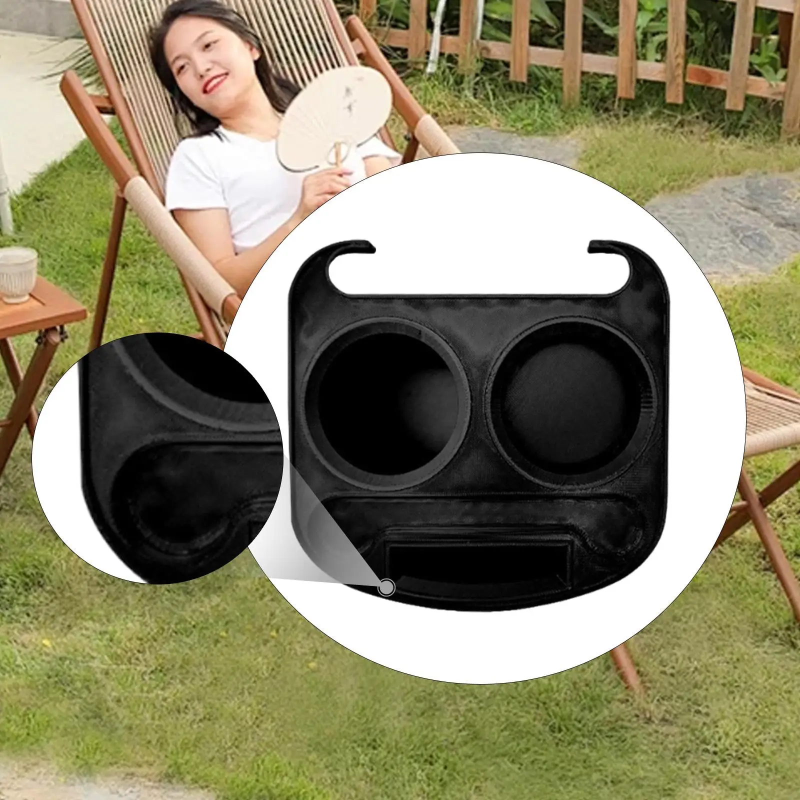 كرسي حامل الكأس كليب على طاولة كرسي المحمولة كرسي صينية كرسي حامل الكأس صينية للنزهة حديقة التخييم في الهواء الطلق كرسي الفناء #2