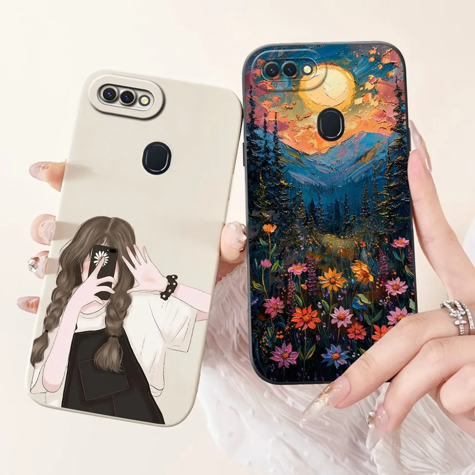 ل Realme 2 حافظة سيليكون لطيف القط موضة الفراشة الزهور الحب مضحك رسمت غطاء ل Real me 2 جراب هاتف RMX1805 RMX1809