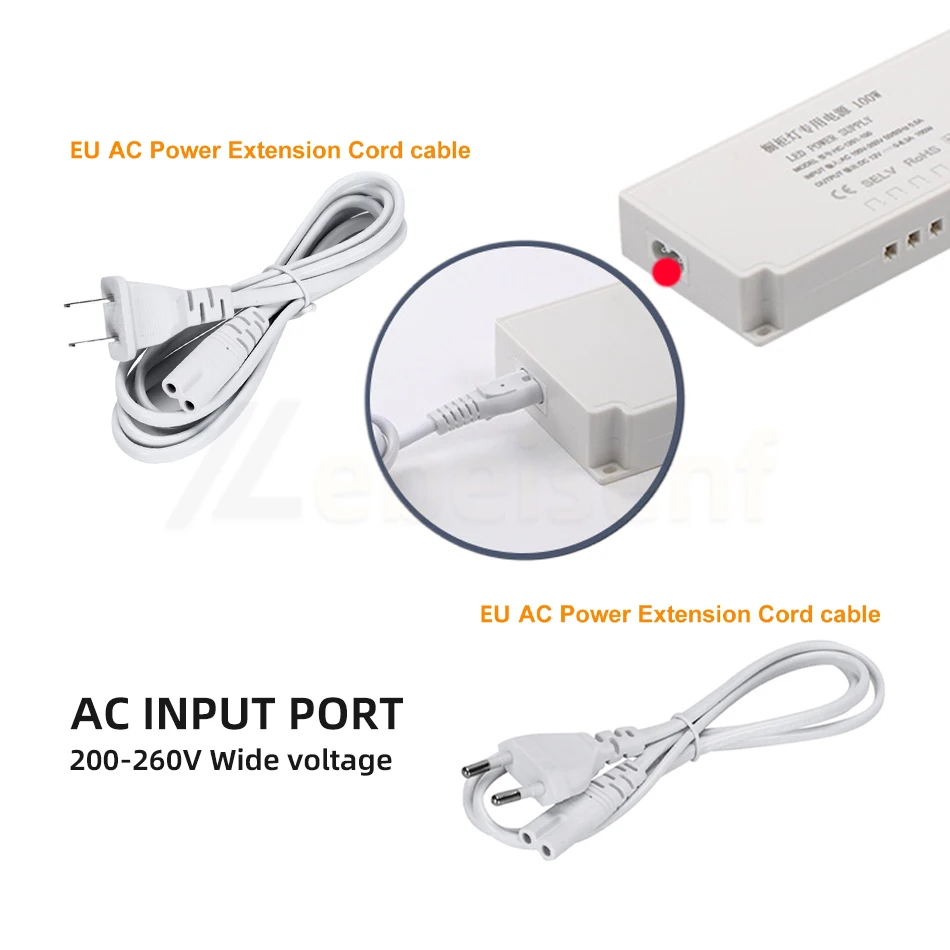 LED Power Supply DC12V 2A 3A 5A 8A Lighting Transformer Adapter Dupont Port LED Strip Driver DIY Home Cabinet Closet Shelf Light