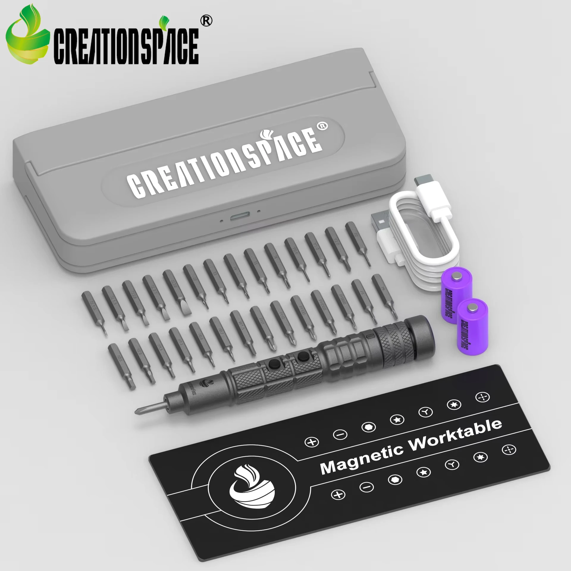 

Creationspace CS0603A CS0603A Mini Cordless Precision Electric Screwdriver with Bits for Smart Phone Computer Repair OEM