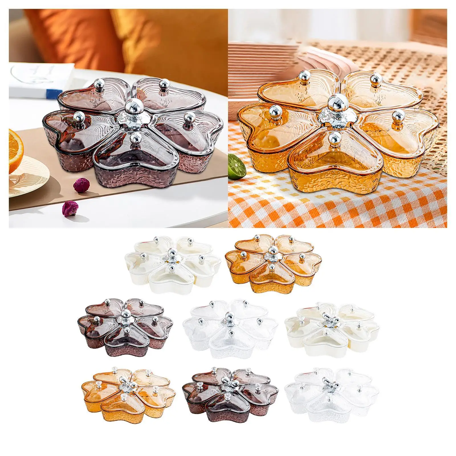 Dried Fruits Tray with Lid Candy Snack Plates for Candy Cupcake Dried Fruits