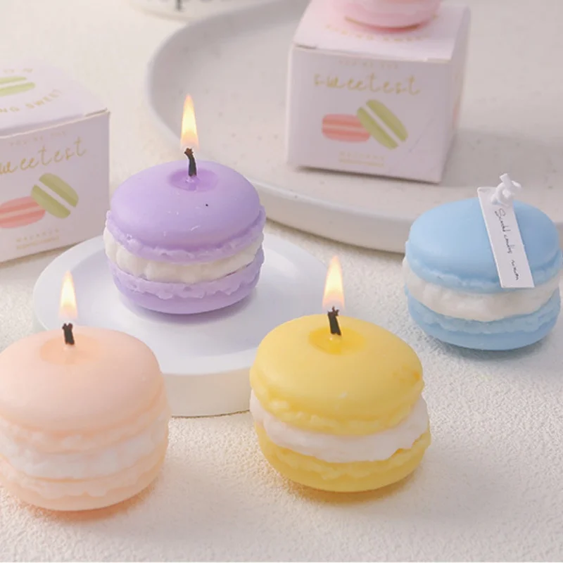 Weihnachts-Aromatherapie-Kerze, bezaubernde Duftkerzen in Macaron-Form, 5 Arten von Duftarten, Weihnachten, Zuhause, Party, Dekoration, Geschenke