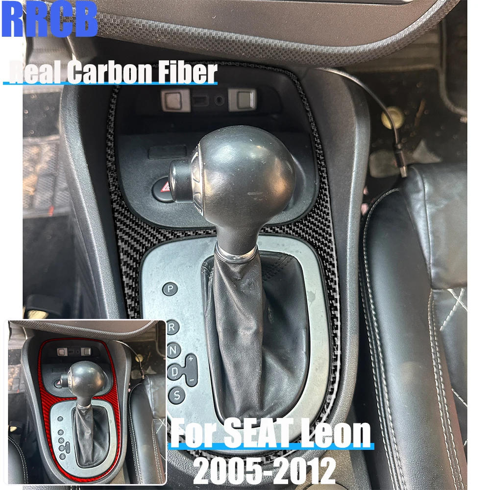 

Настоящие автомобильные аксессуары из углеродного волокна, мягкая наклейка на переключение передач для SEAT Leon MK2 2005 2006 2007 2008 2009 2010 2011 12