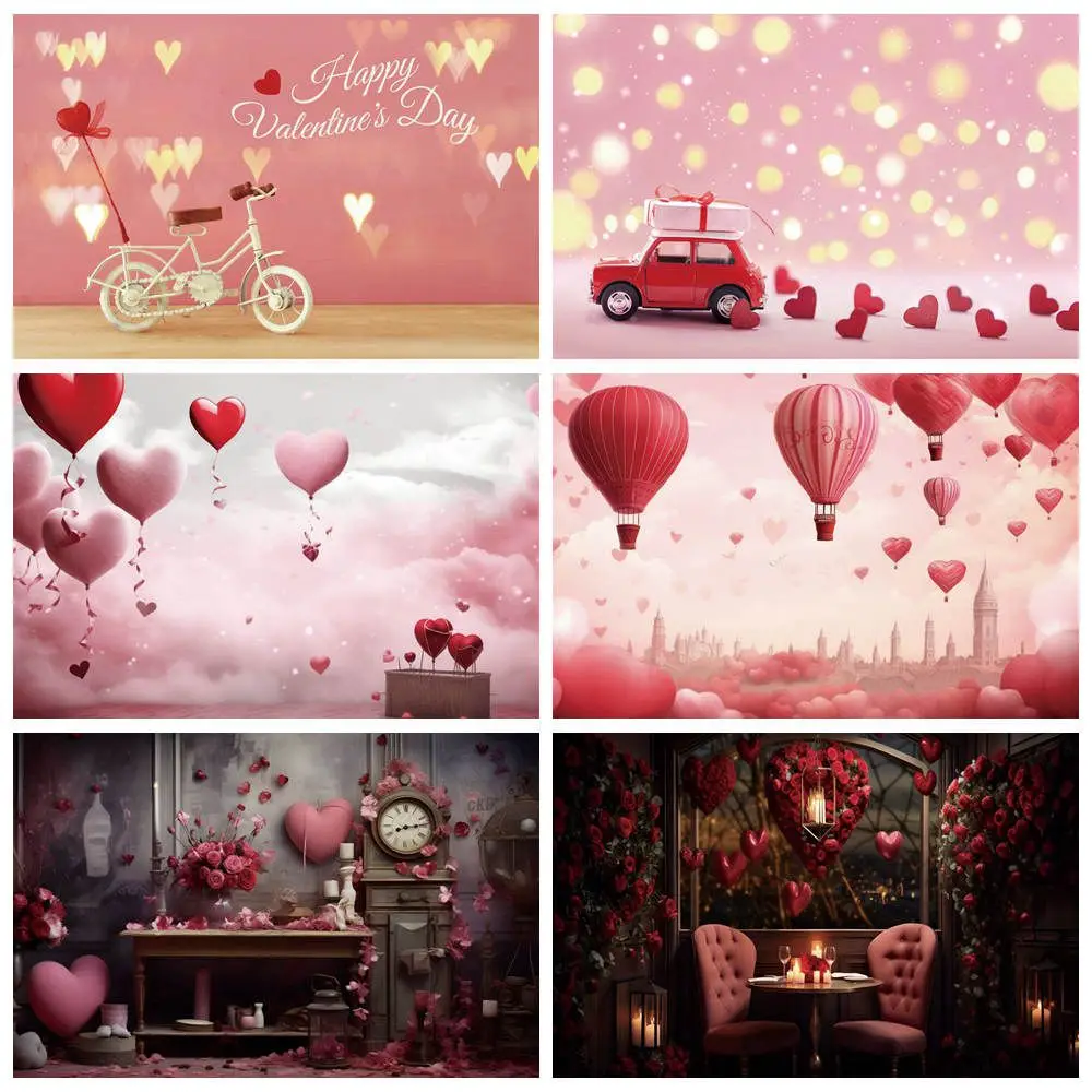 MOON.QG Valentines Decoration Backdrops for Photography February 14 Background Wedding Anniversary Women Birthday Shooting Props