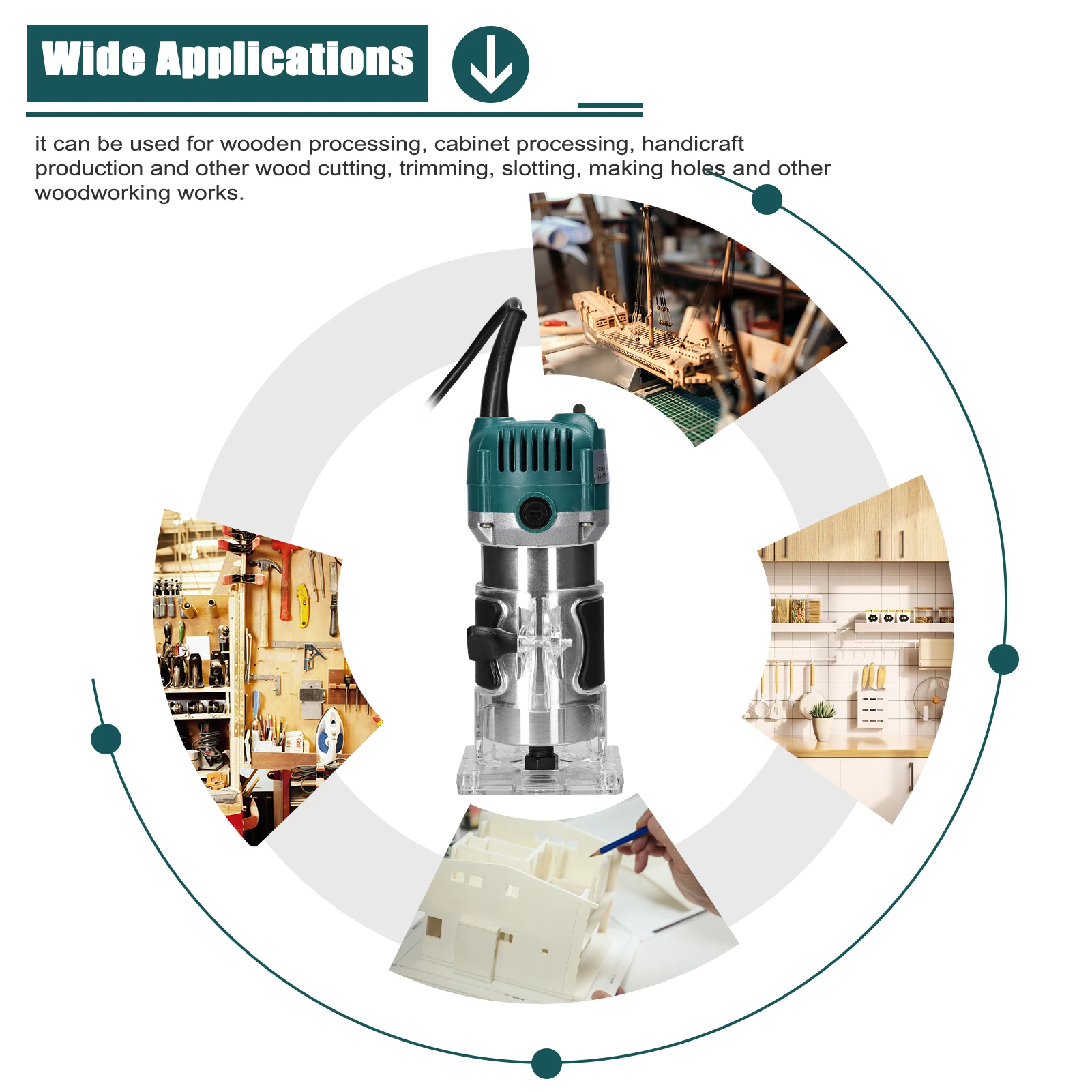 800w elektrische Trimmer Holz fräsen Trimmen Gravur Schlitz maschine mit 15 Stück Fräser Fräser Holz bearbeitung Fräser Elektro werkzeug