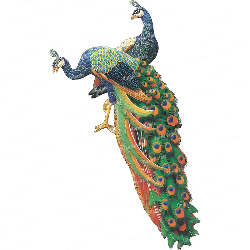 Three Ratels QN15 Beautiful Peacock Colorful Home Decoration Art Wall Decal Waterproof Bathroom Kitchen Tile Decal