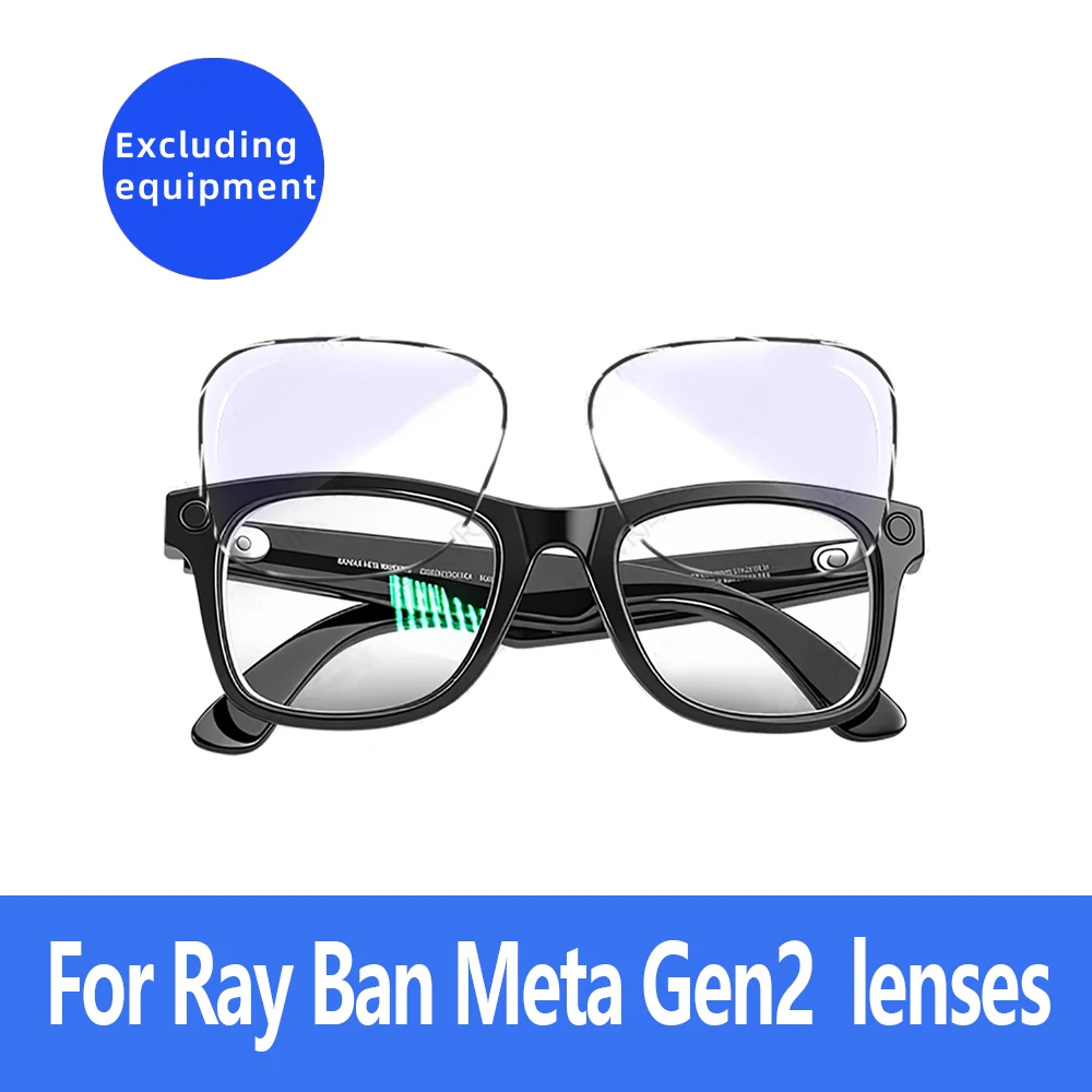 لنظارات Ray Ban Meta Gen2 الذكية Wayfrer، مبطنة بالرأس، Skyler قصر النظر المخصص، الاستجماتيزم، عدسات نظارات AR مضادة للضوء الأزرق