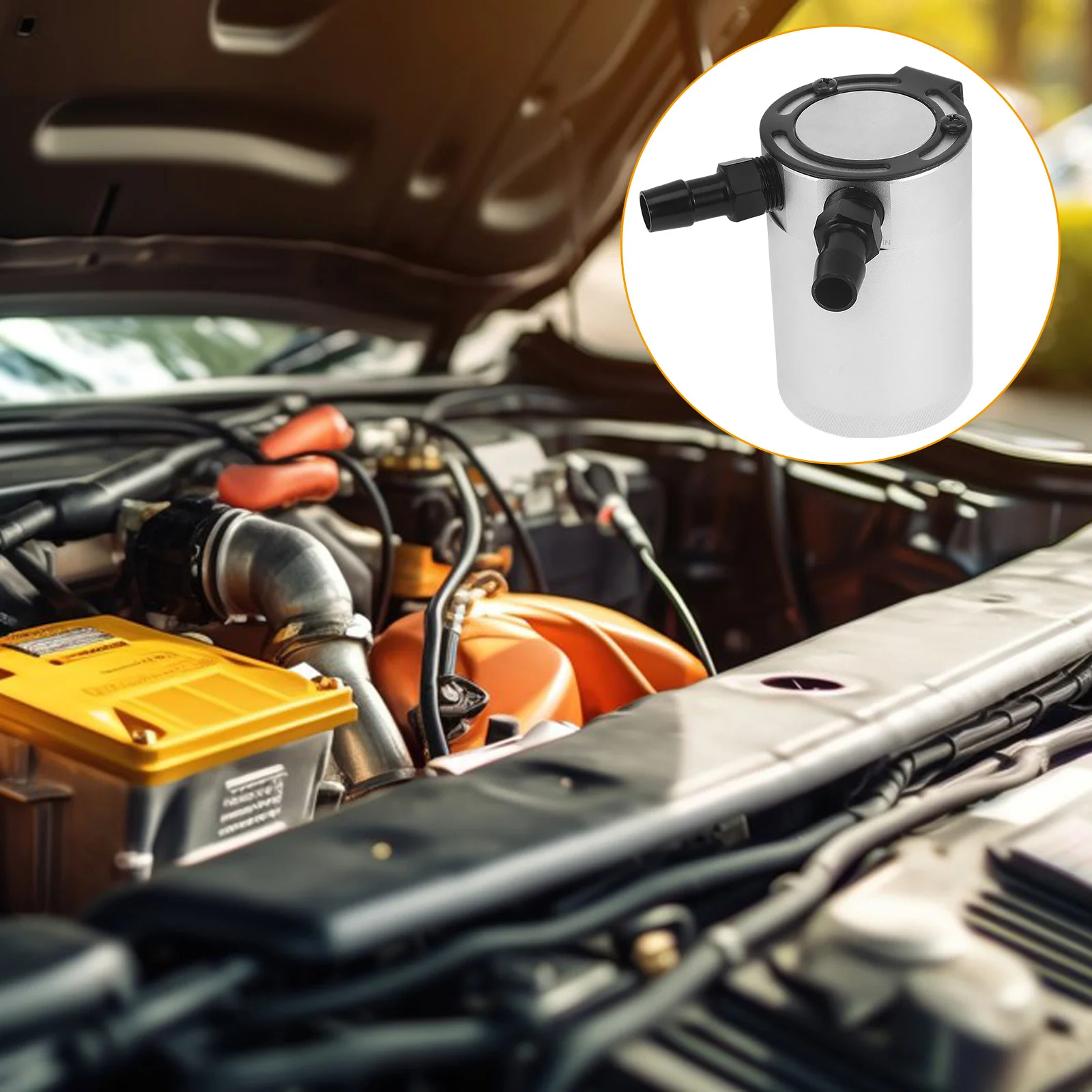 

1 set Oil Catch Can Kit Baffled Drain Valve Engine Protection Oil Separator Tank Car Engine Parts