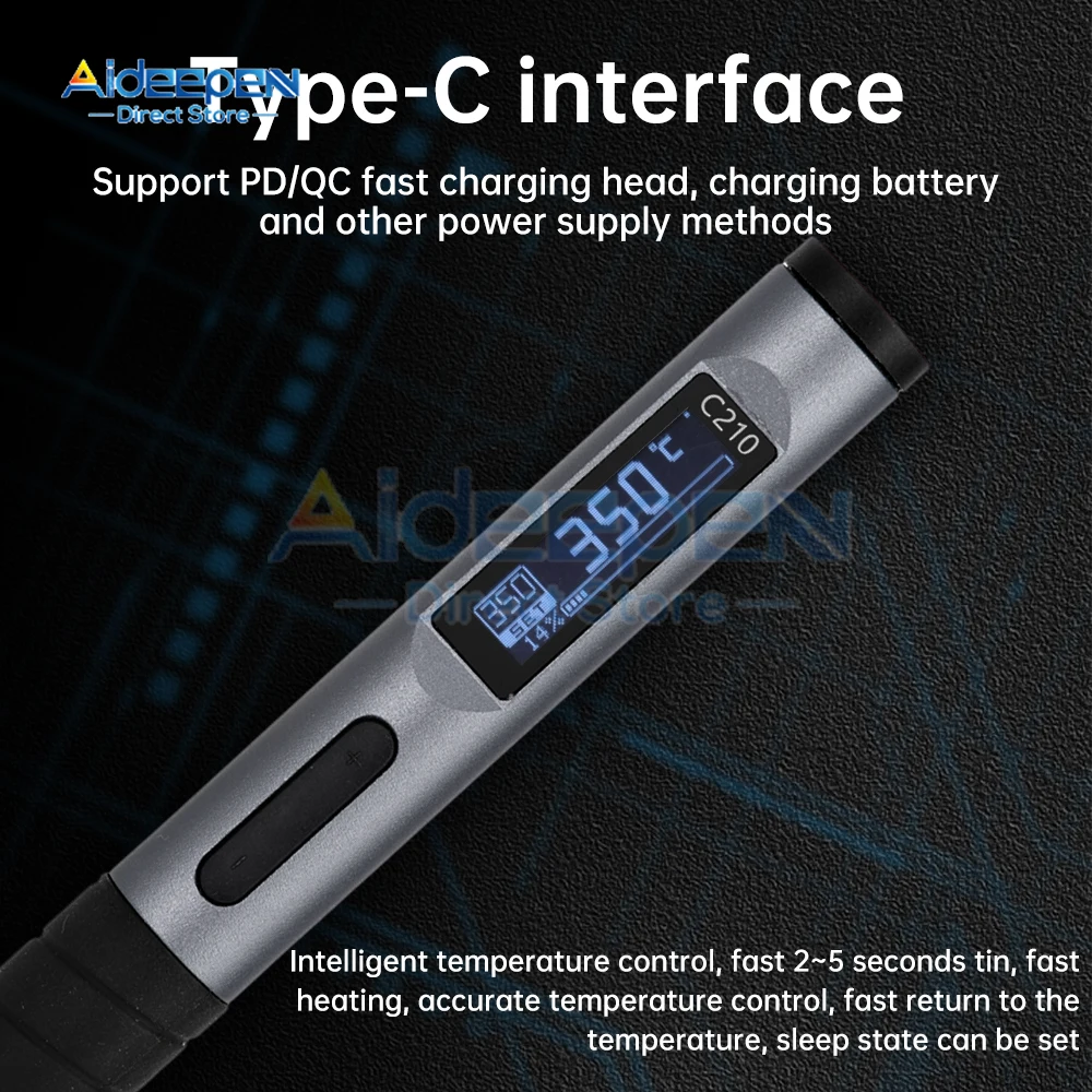 Imagem -03 - Caneta de Ferro de Solda Portátil Mini Tipo-c Usb Reparo Eletrônico Doméstico Solda Ferramenta de Solda Estudante Caneta de Solda Elétrica dc 920v
